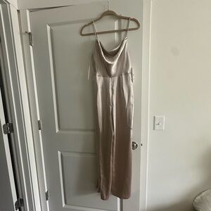 NWT Elegant Cream Satin Jumpsuit